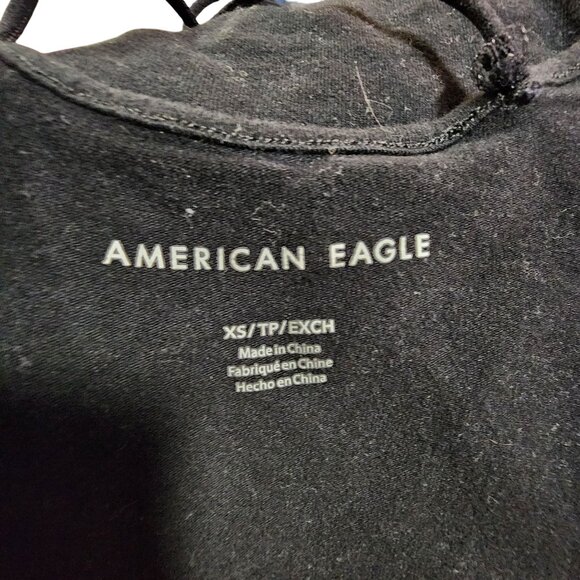 American Eagle Womens XS Black Spaghetti Strap Halter Crop Top - Picture 3 of 3